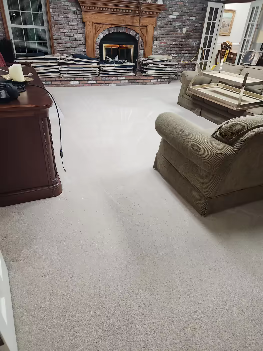 Living room carpet cleaned by Pro-Techs