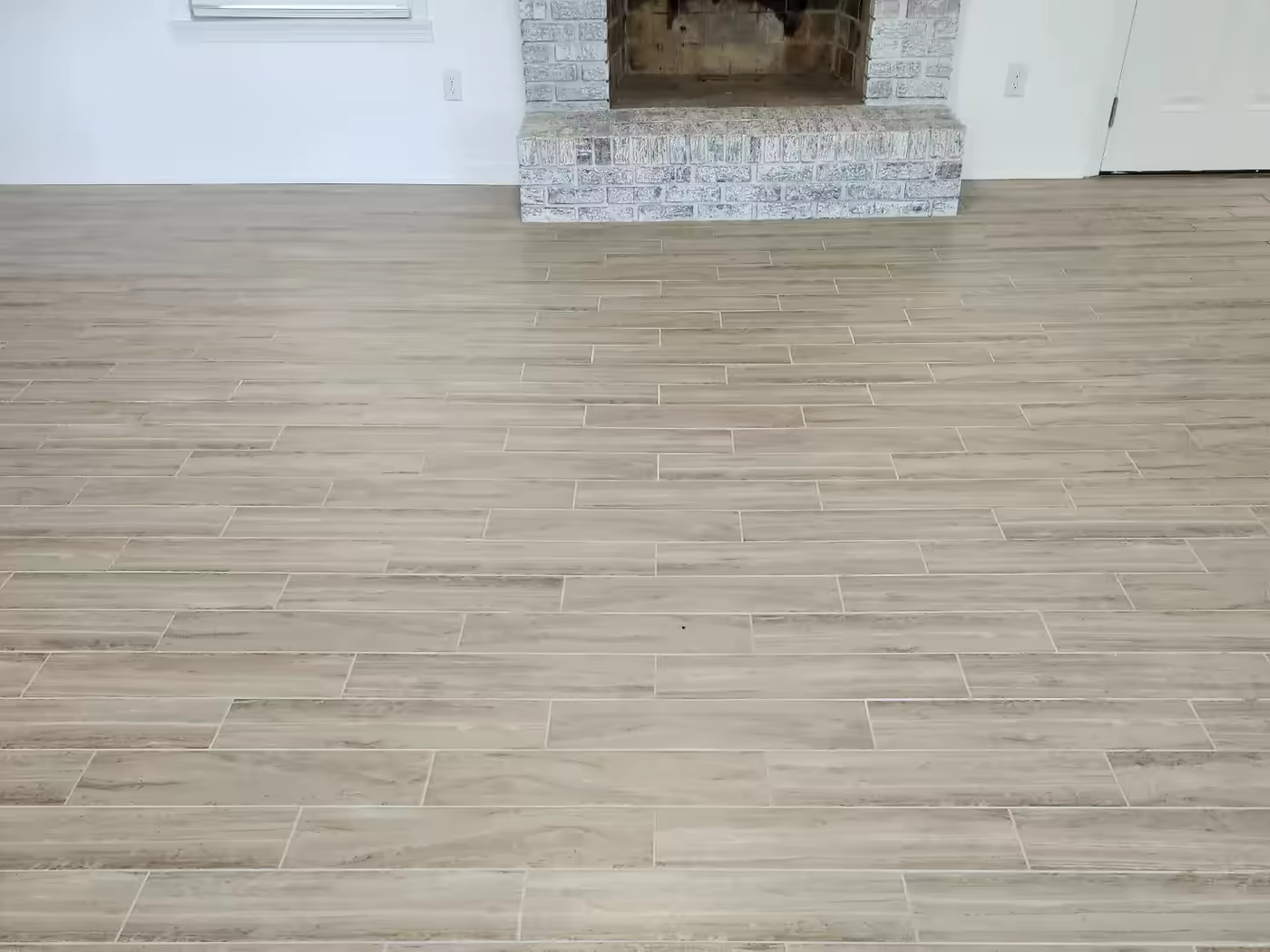 Wood-look ceramic tile and grout after a Pro-Techs tile and grout cleaning job